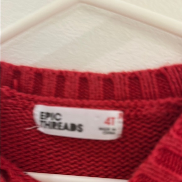 Epic Threads Red and Black Plaid Heart Crew Neck - Picture 4 of 5